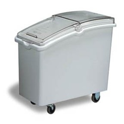 9326 WHITE INGREDIENT BINWITH Clear LID WITH 3"CASTERS