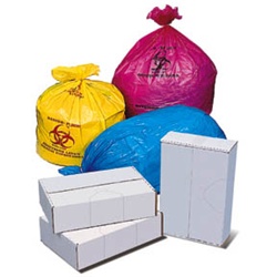 33X40 RED Canliner 1.2MIL"HAZARDOUS MATERIAL" DISCONTIN