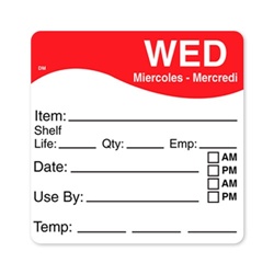 LABEL 2.5" WED. 125/ROLL EFIFO DISSOLV. **
